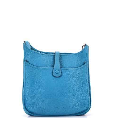 Pre-owned Hermes Hermes Evelyne Bag Gen Iii Clemence Gm In Blue