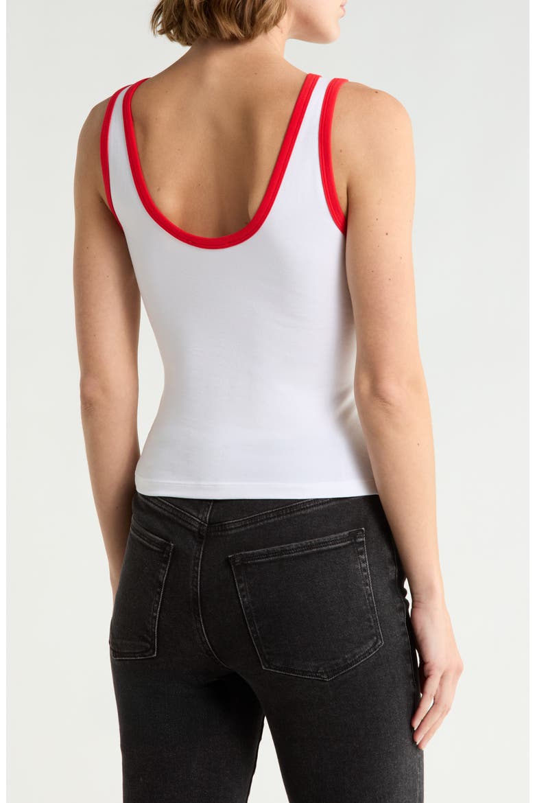 Stretch Cotton Crop Ringer Tank, Alternate, color, FLAMING HOT