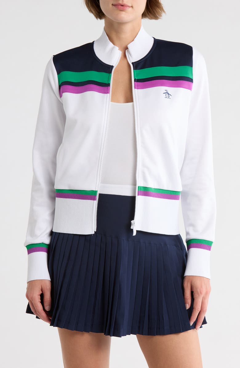 Original Penguin Crop Full Zip Sweatshirt, Main, color,