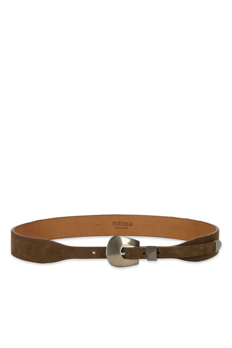 Alabama Suede Leather Belt, Main, color, Camel