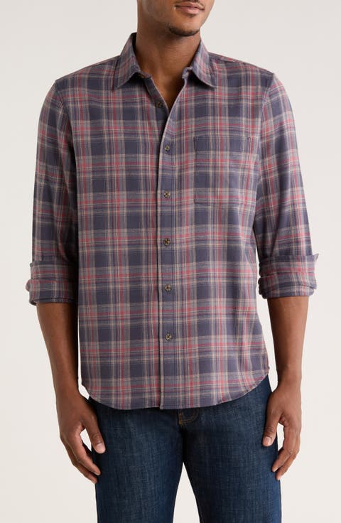 Plaid Flannel Button-Up Shirt