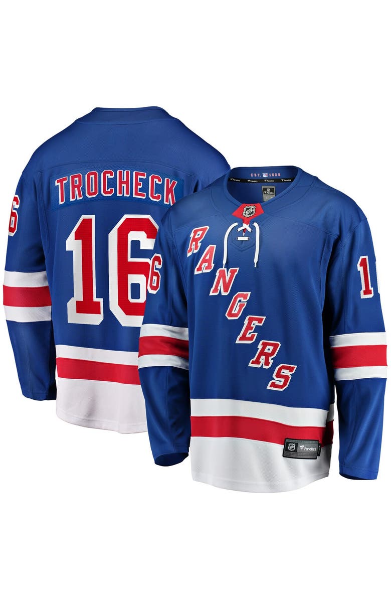 FANATICS Men's Fanatics Vincent Trocheck Blue New York Rangers Home Breakaway Player Jersey, Main, color, Blue