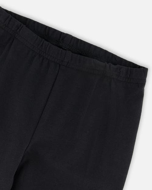 Deux Par Deux Organic Cotton Leggings With Hearts In Black