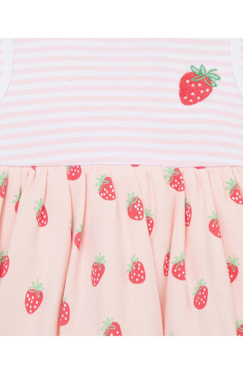 Little Me Strawberries Skirted Bodysuit & Sun Hat Set, Alternate, color, 