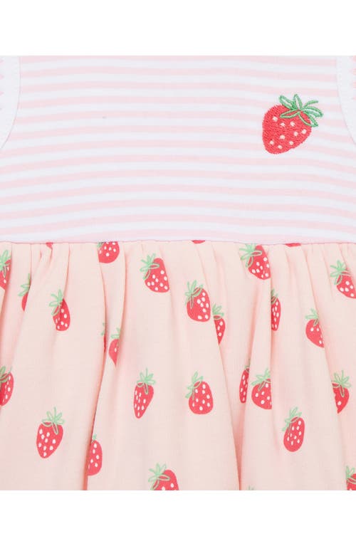 Little Me Baby Girls Cotton Strawberries Popover Bodysuit & Hat, 2 Piece Set
