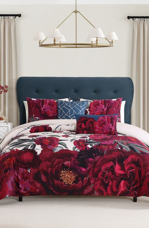 Bebejan Zinnia 5-piece Reversible Comforter Set In Red