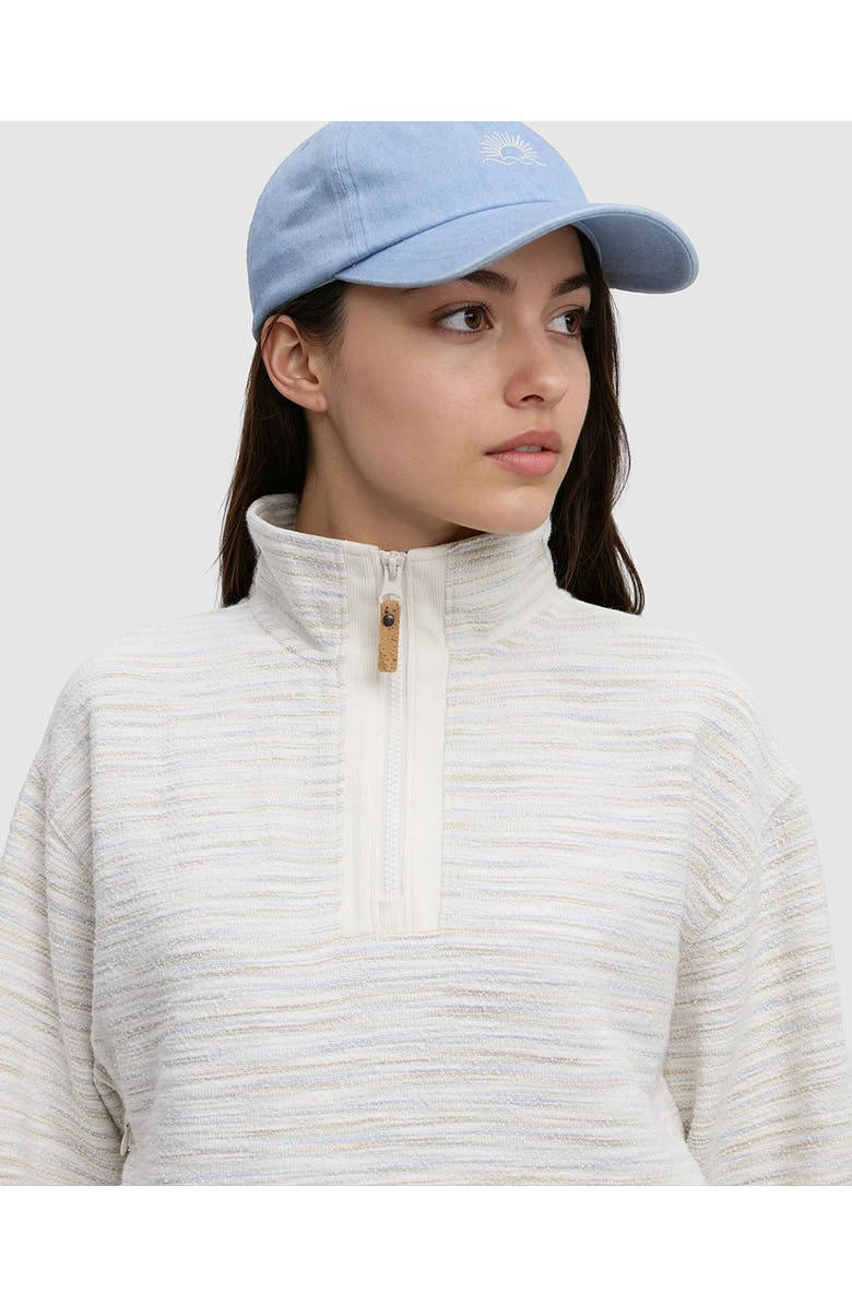 tentree Elkhorn 1/4 Zip, Alternate, color, Cotton White Flash Stripe