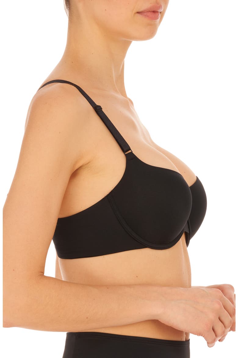 Liquid Underwire Balconette Push-Up Bra, Alternate, color, BLACK