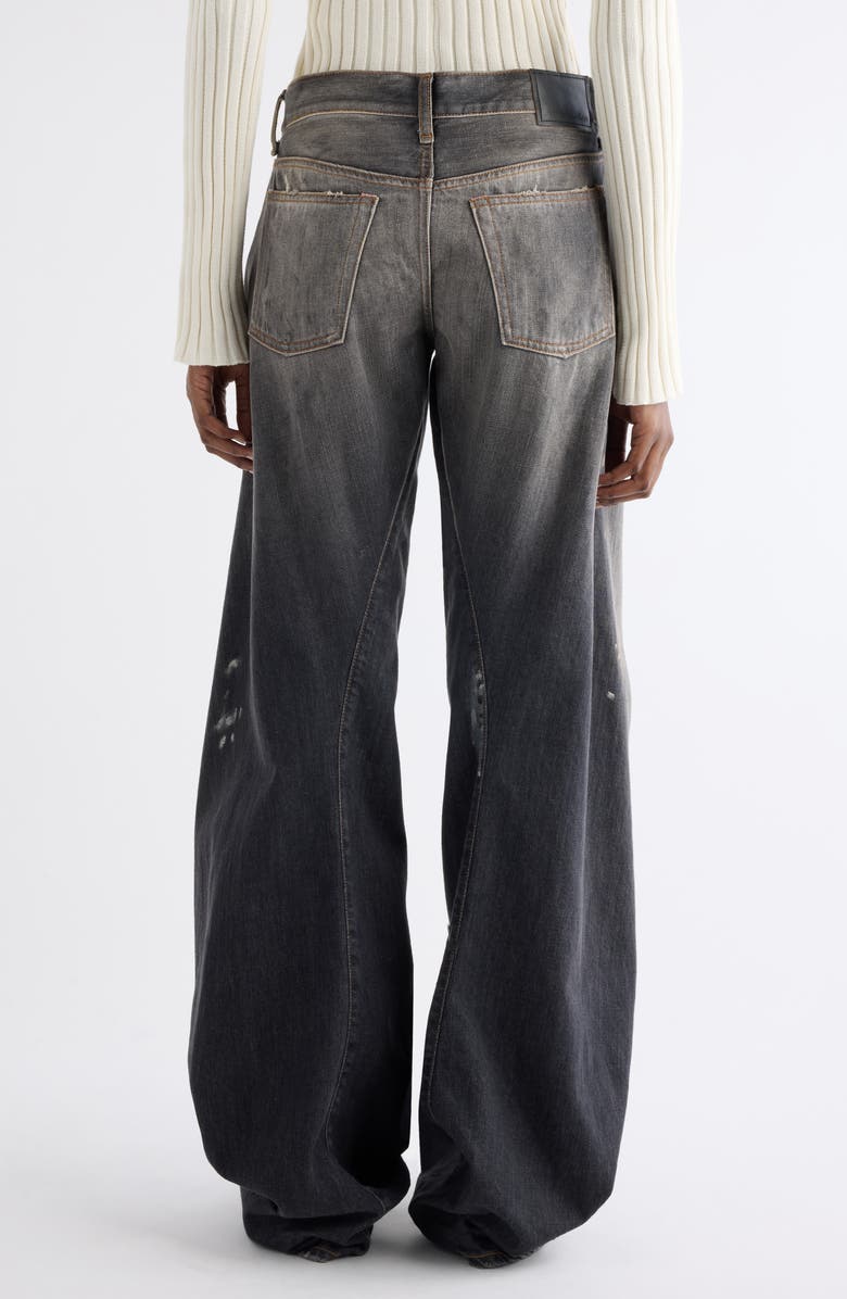 Acne Studios 2006 Black Trafa Paint Splatter Baggy Wide Leg Jeans, Alternate, color, Black