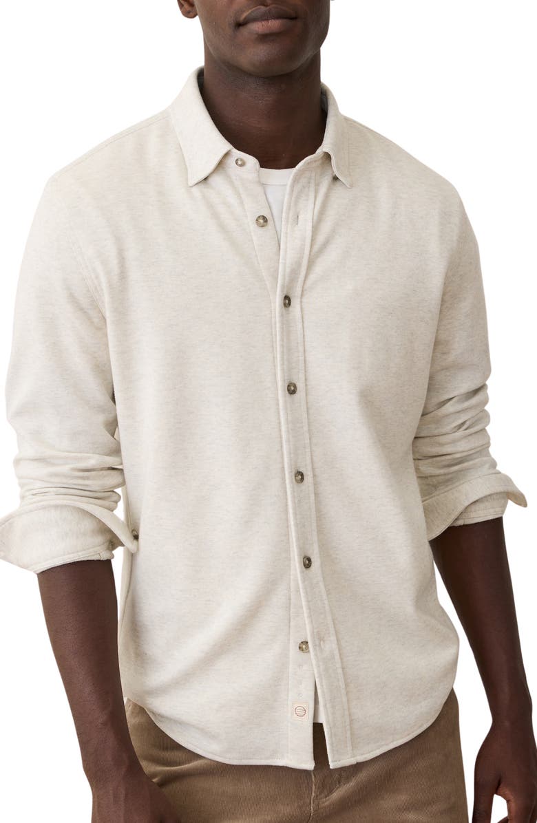 Marine Layer Pacifica Button-Up Shirt, Main, color, Oatmeal Heather