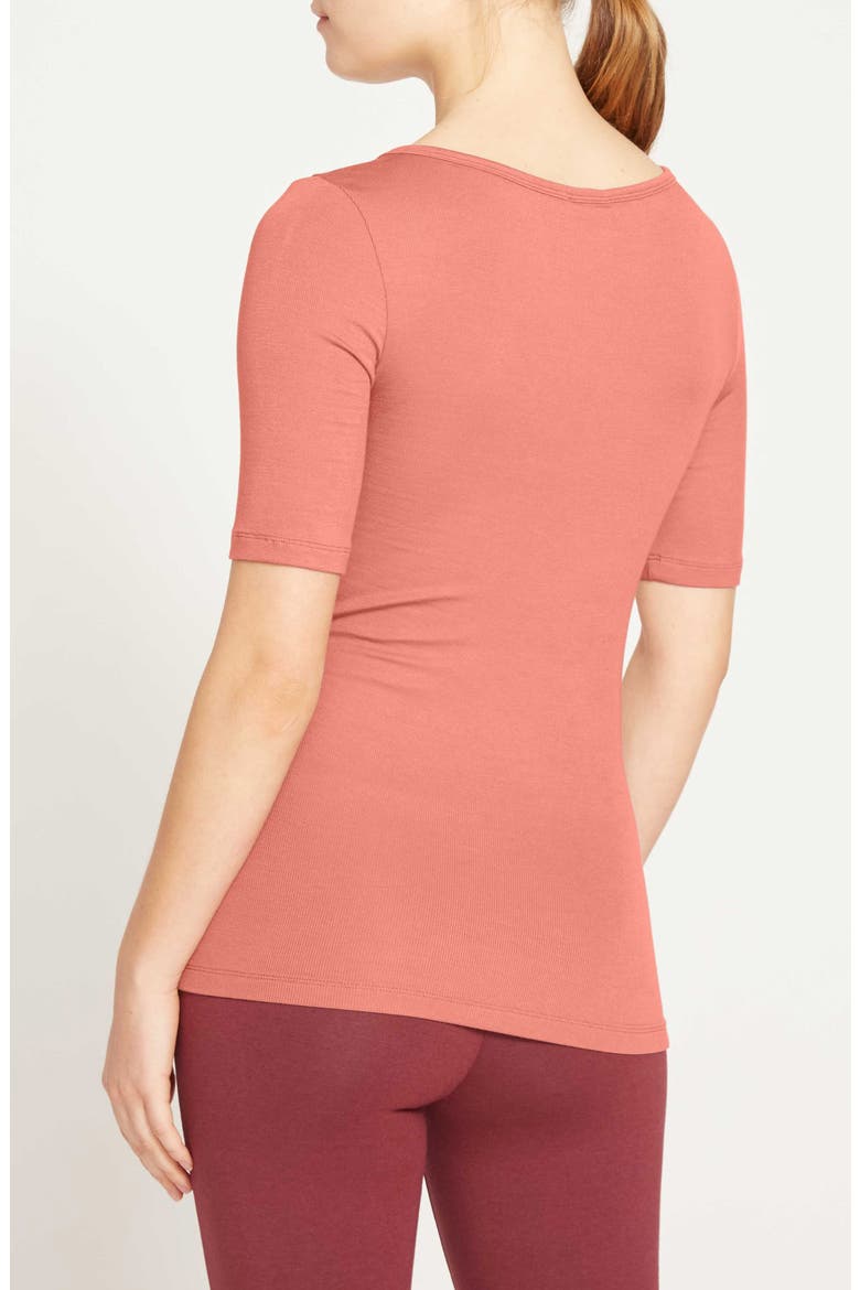Foundation Short Sleeve Top, Alternate, color, TERRACOTTA RED