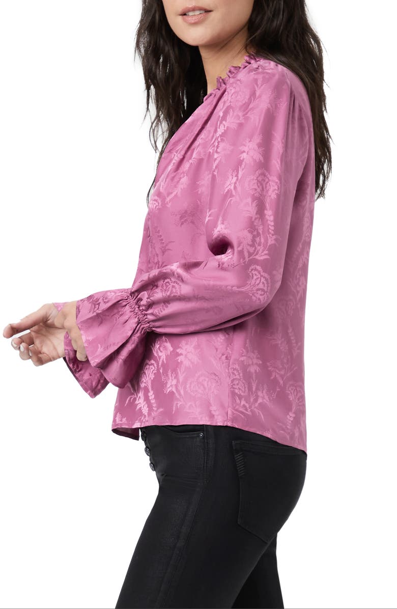 PAIGE Laurin Floral Silk Jacquard Blouse, Alternate, color, 