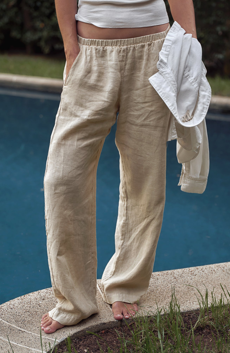 CALIFORNIA INCLINE Linen Pants, Alternate, color, Oat