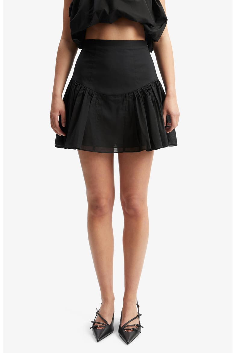 Amorette Cotton Miniskirt, Main, color, BLACK