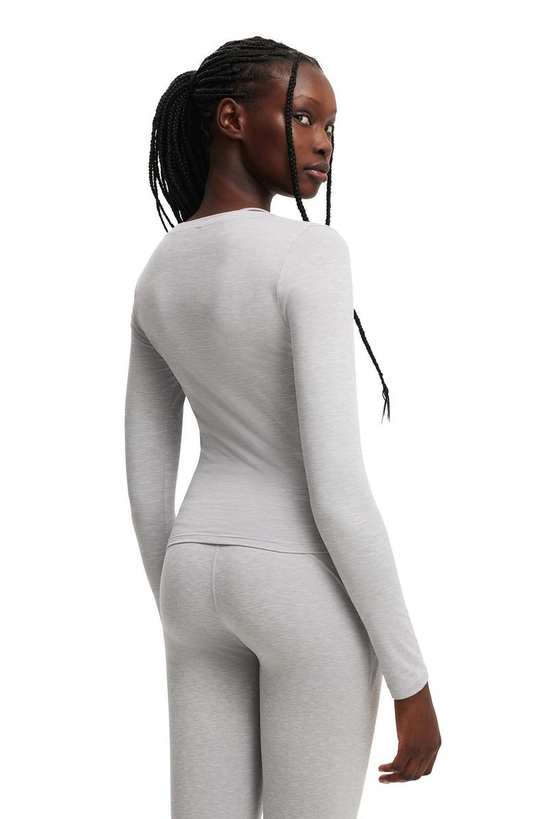 COTTON ON BODY Women's Active Ultra Soft Plunge Front Long Sleeve, Alternate, color, Light Grey Marle