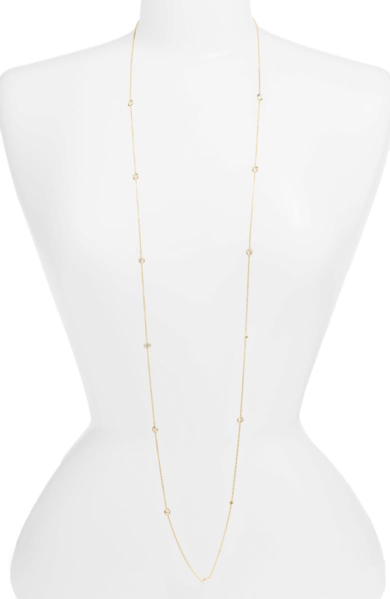 Nordstrom Bezel Stone Long Necklace, Main, color,