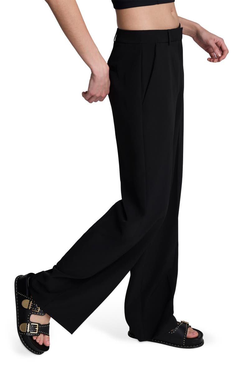 Luxe Twill Wide Leg Pants, Alternate, color, BLACK