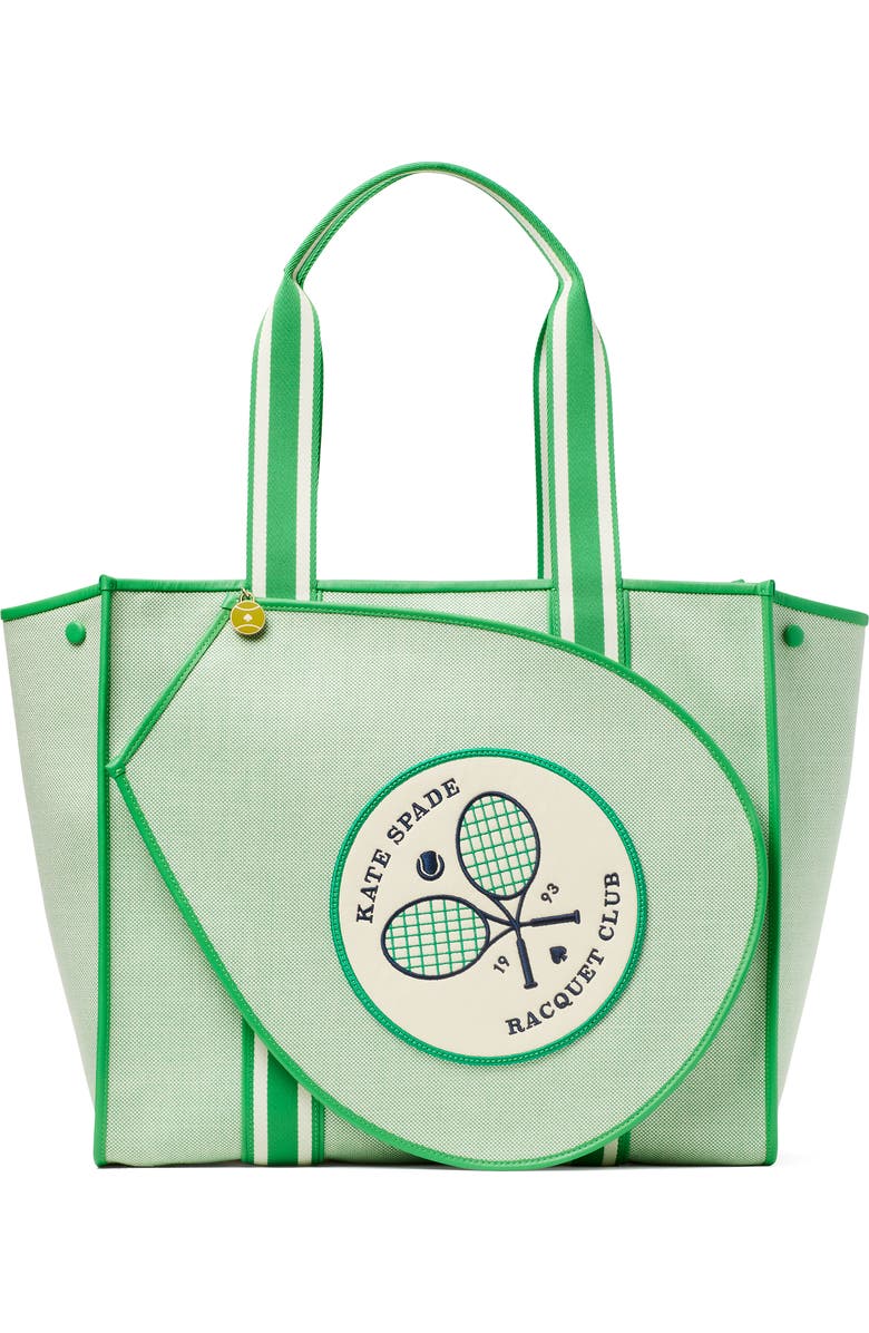 Kate Spade New York courtside tennis large canvas tote, Main, color,