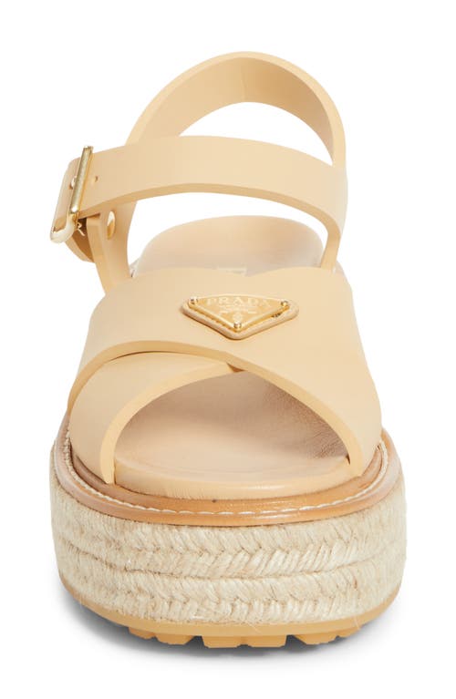 Prada Stride Flow Espadrille Platfrom Sandal In Neutral