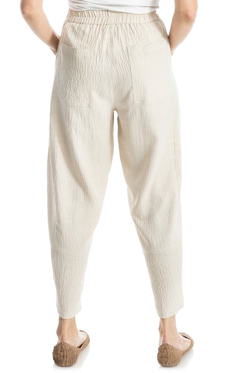 MAX STUDIO Textured Twill Barrel Leg Pants, Alternate, color, Oatmeal