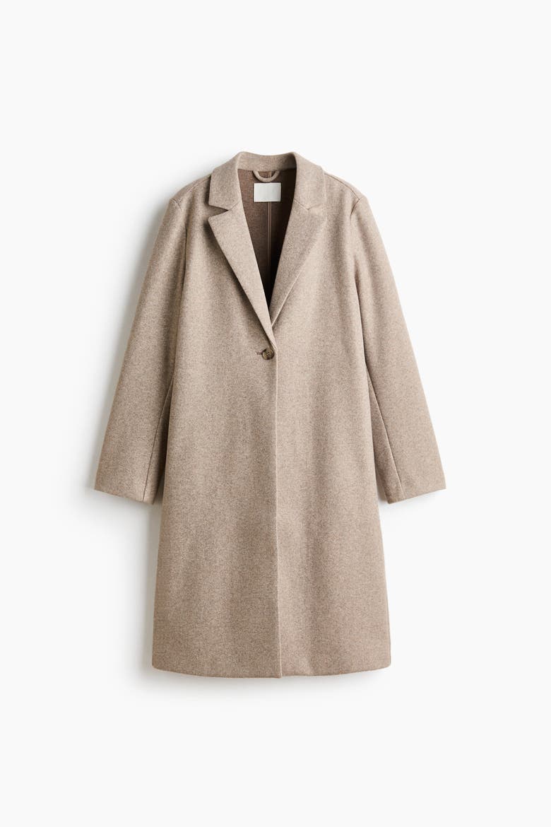 Single-Breasted Coat, Alternate, color, Light taupe