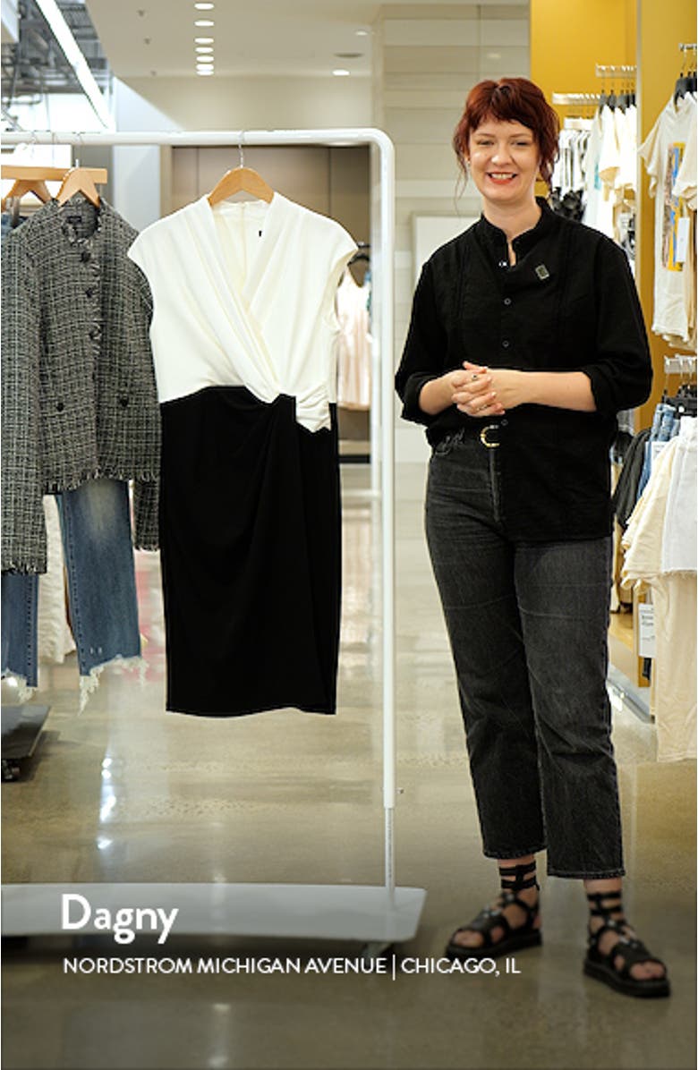 Twist Front Colorblock Sheath Dress, sales video thumbnail