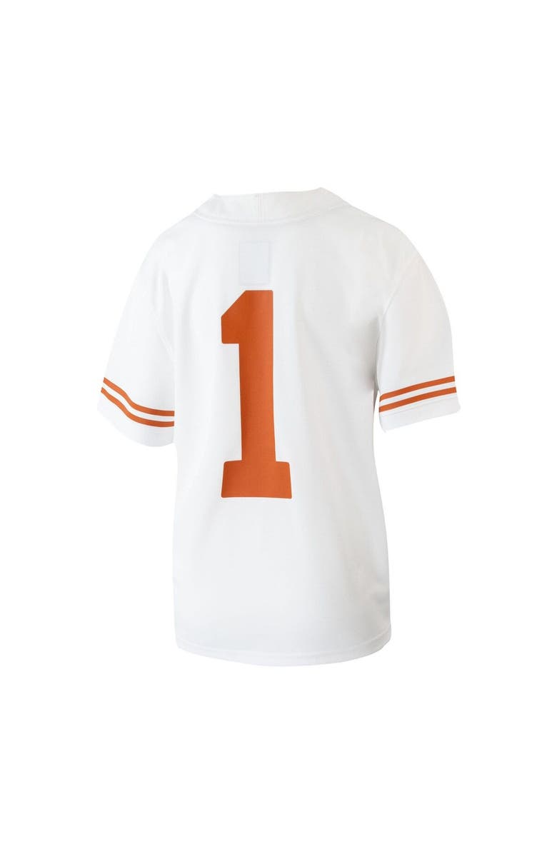 Nike Preschool Nike White Texas Longhorns Untouchable Replica Football Jersey, Alternate, color, White