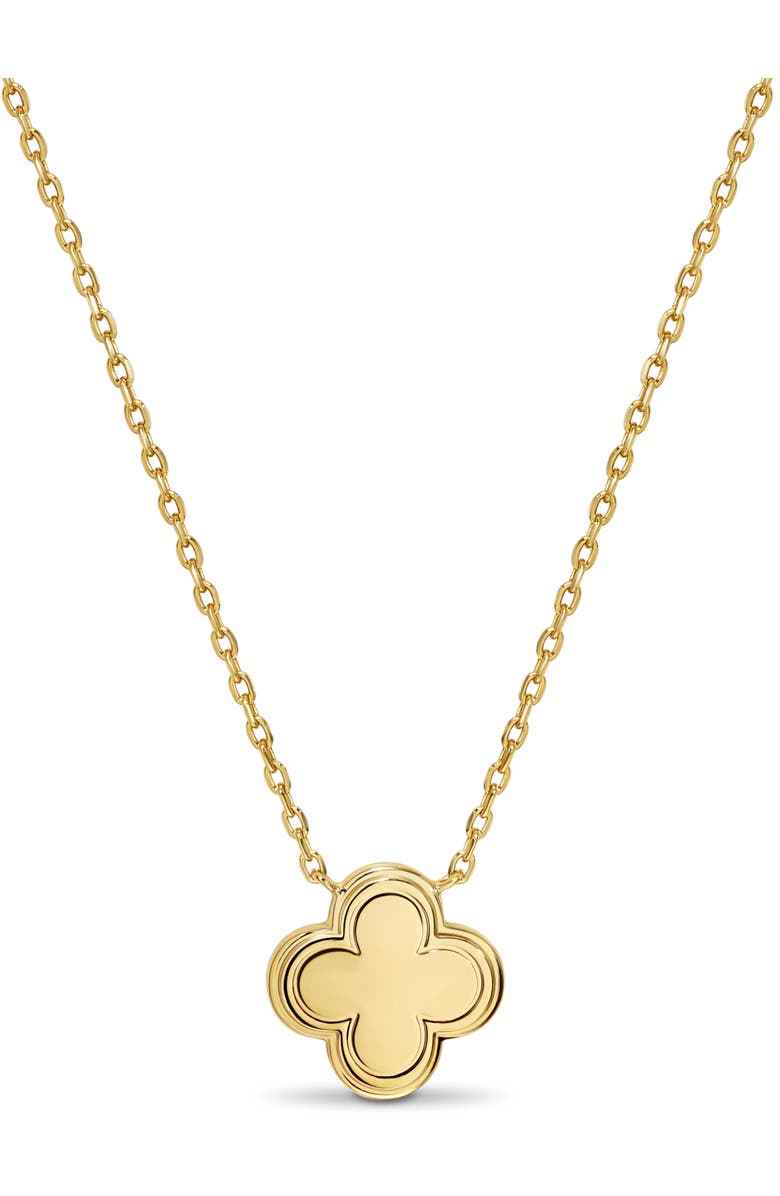 DEVATA Clover Necklace in Gold Plated Sterling Silver, Main, color, Yellow Gold