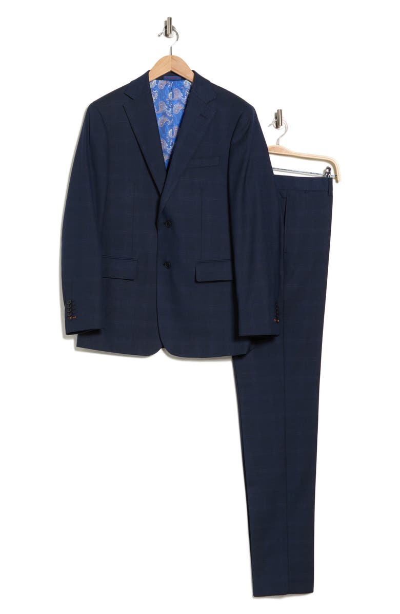 English Laundry Trim Fit Solid Two-Piece Suit, Alternate, color, Navy
