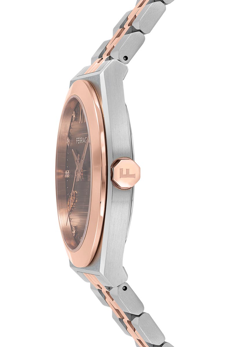 FERRAGAMO Vega New Two-Tone Diamond Bracelet Watch, 40mm, Alternate, color, Two Tone