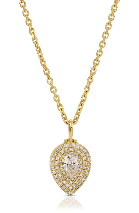 18k Gold Diamond Pavé Pendant Necklace