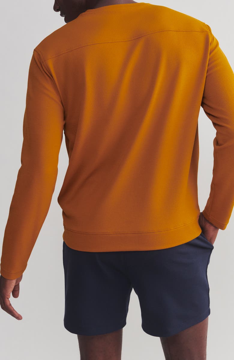 Rhone Prime Piqué Sweatshirt, Alternate, color, Harvest Brown