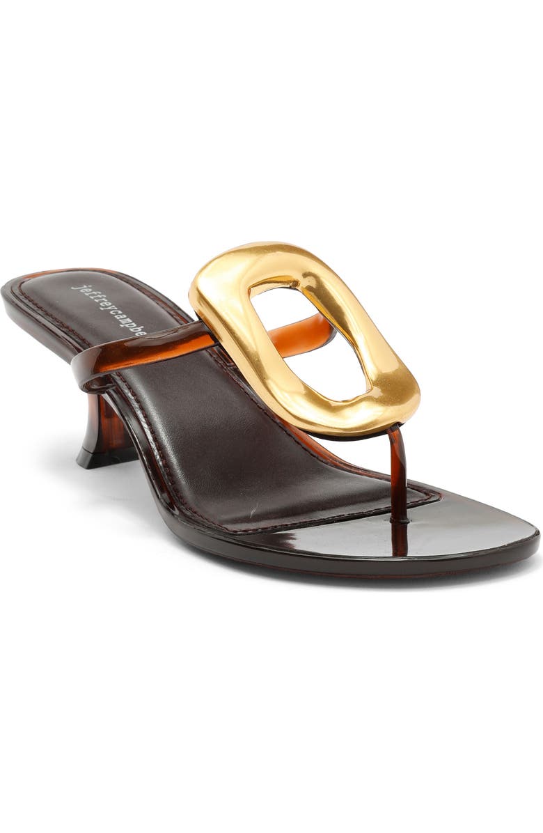 Jeffrey Campbell Linq Up Slide Sandal, Main, color, Brown Shiny Gold