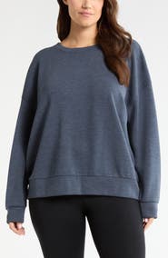 Zella Soft Luxe Boxy Knit Crew Sweatshirt