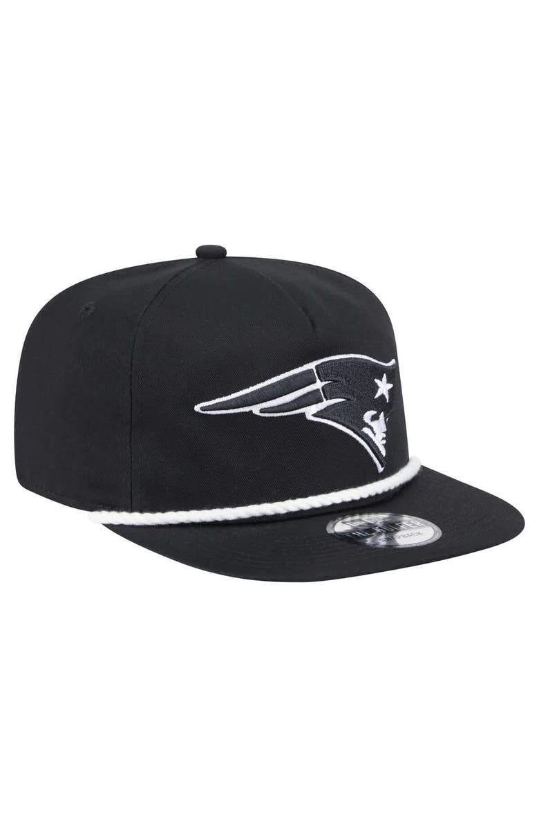 New Era Men's New Era Black New England Patriots B-Dub Golfer Snapback Hat, Alternate, color, Black