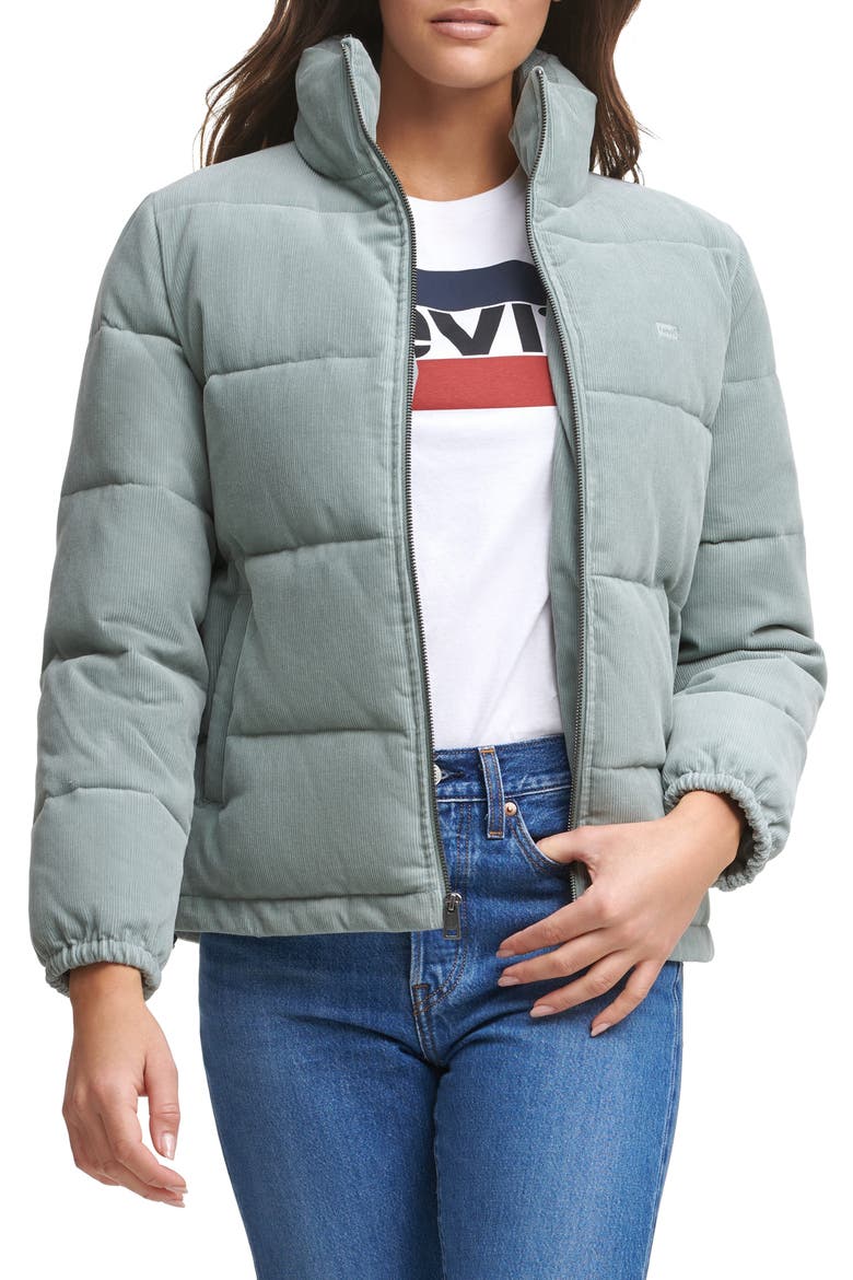 Levi's® Corduroy Puffer Jacket, Main, color, MINT