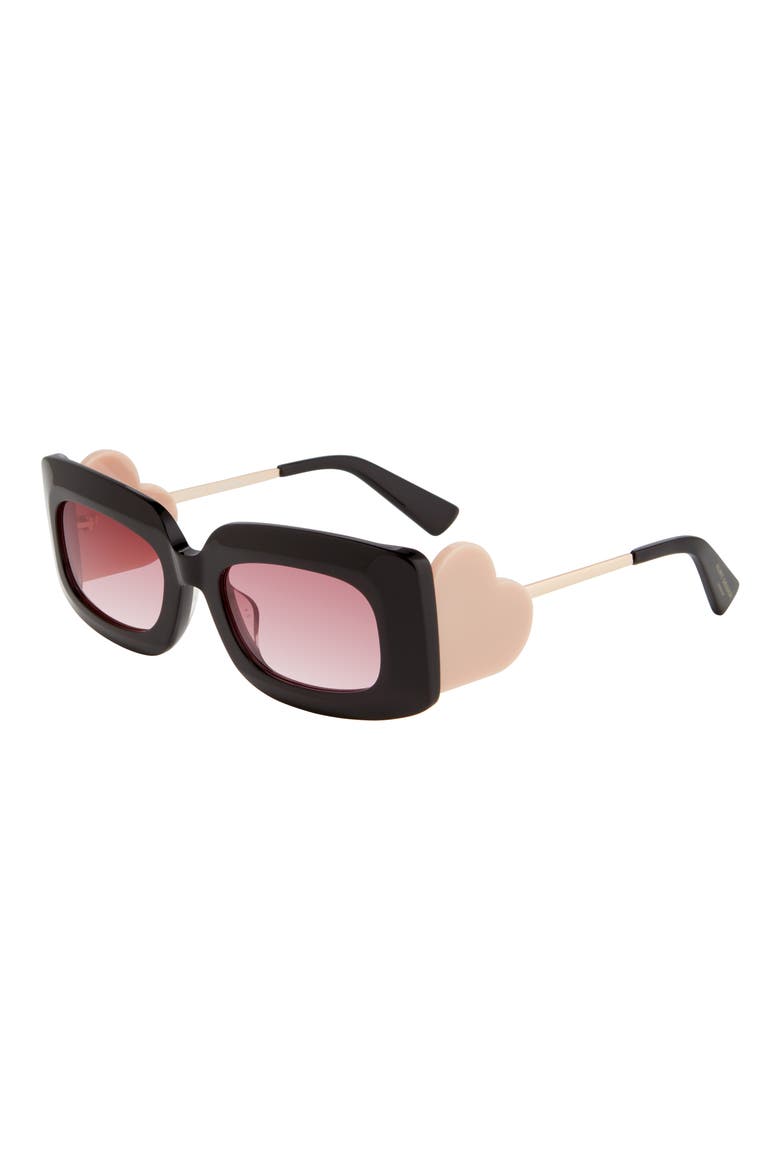 53mm Square Sunglasses, Alternate, color, BLACK PINK/ BURGSF PINK