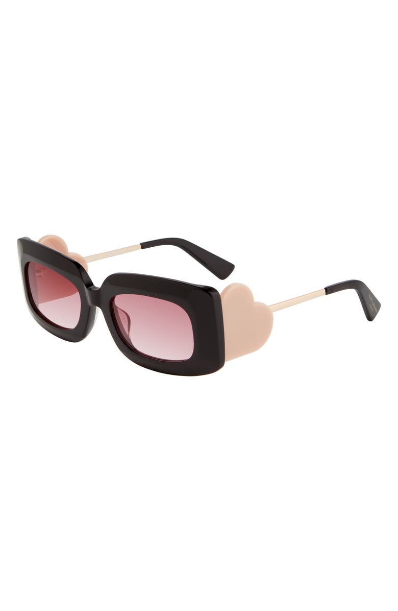 Kurt Geiger London 53mm Square Sunglasses, Alternate, color, Black Pink/ Burgsf Pink