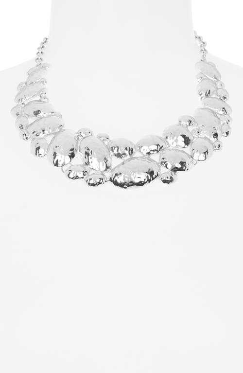 Karine Sultan Hammered Cobblestone Statement Necklace In Silver