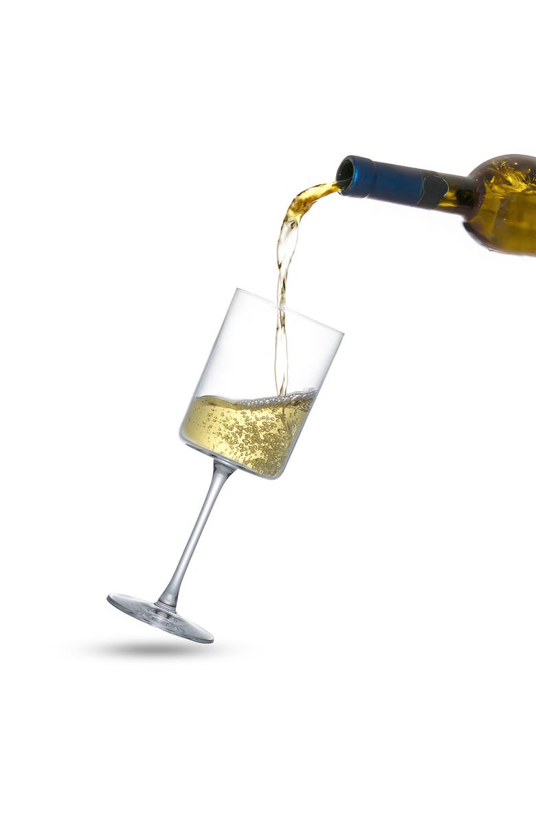 JoyJolt Claire Set of 2 Crystal Cylinder Wine Glasses, Alternate, color, Clear