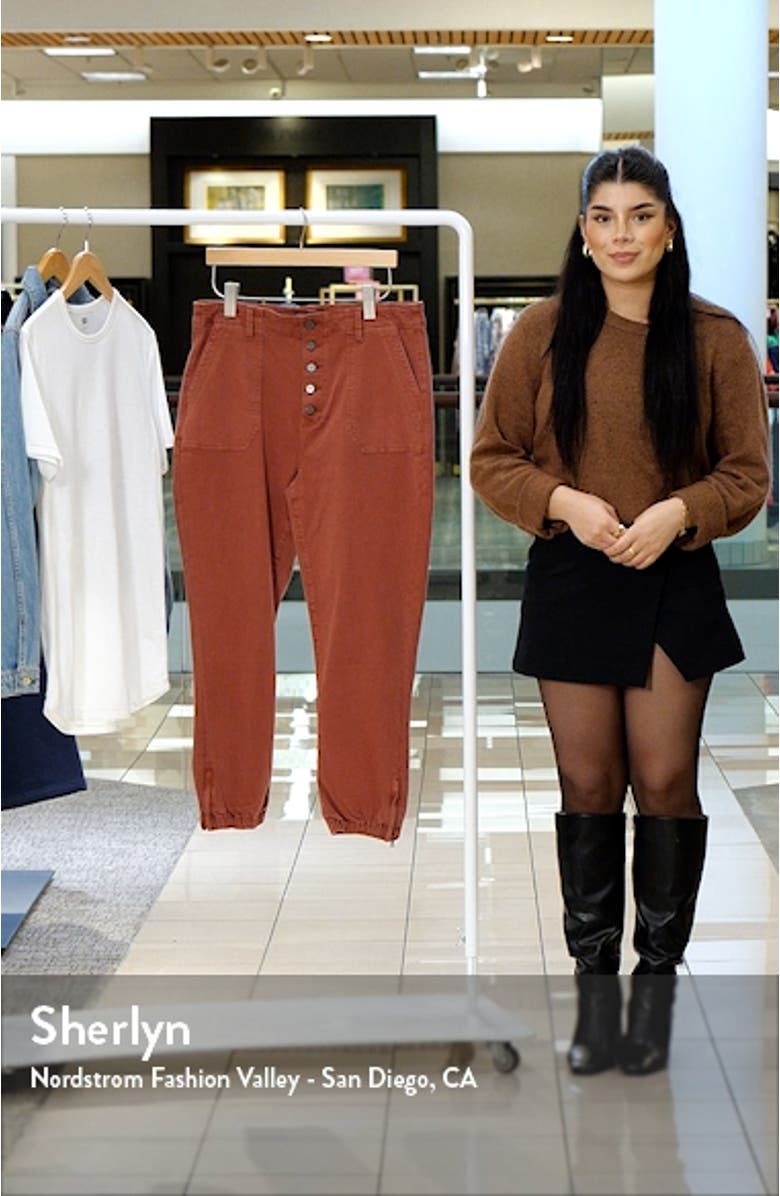 Mayslie High Waist Exposed Button Joggers, sales video thumbnail