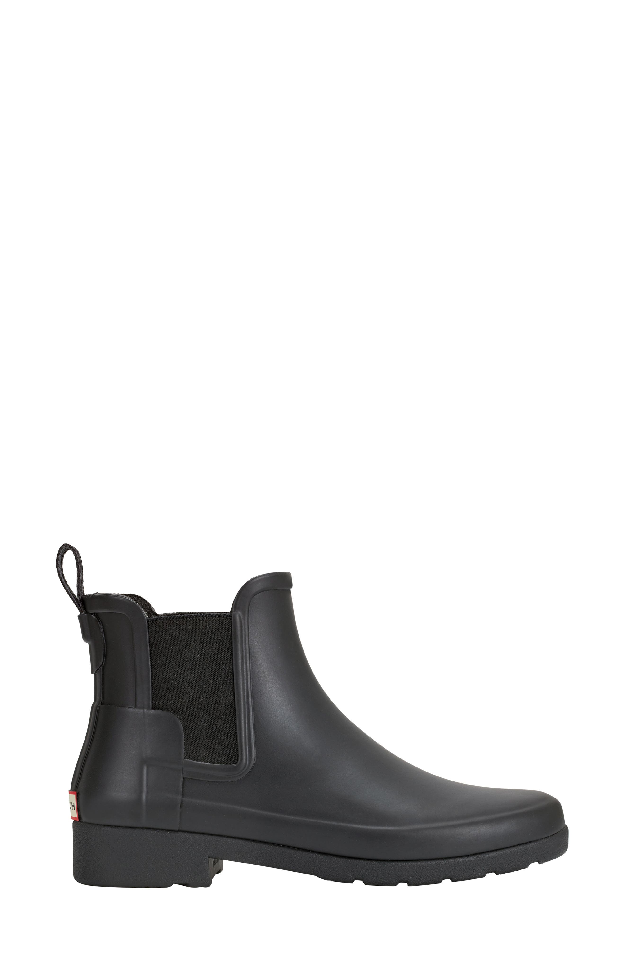 Hunter Refined Waterproof Chelsea Boot, Alternate, color, Black