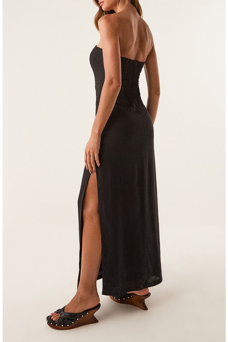 Lian Strapless Cover-Up Maxi Dress, Alternate, color, BLACK