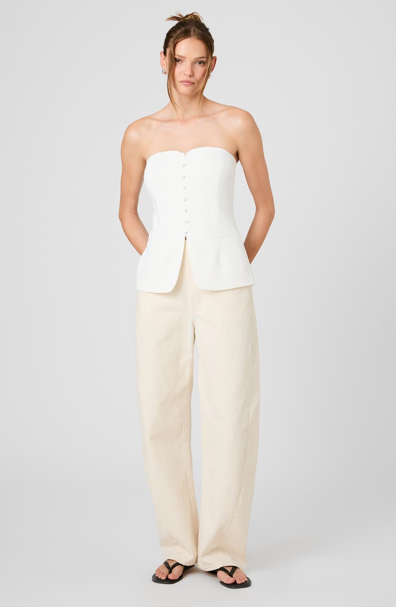 French Connection Harry Strapless Top, Alternate, color, Summer White