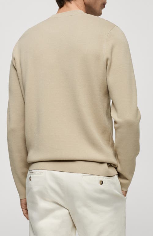 Mango Regular Fit Viscose Blend Crewneck Sweater In Neutral