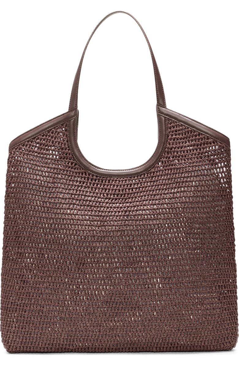 MZ Wallace Large Georgica Crochet Tote, Main, color, Brown Crochet
