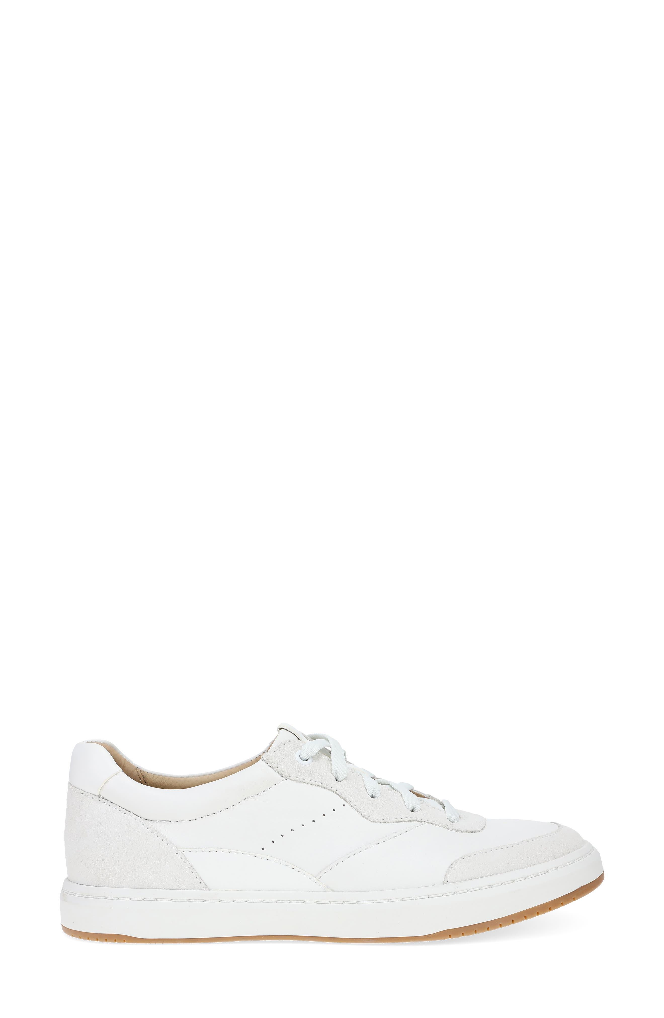 Dansko Josey Leather Sneaker, Alternate, color, White Nappa