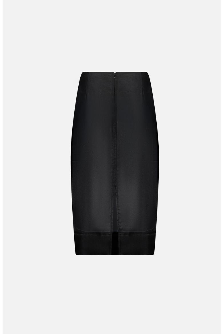 Organza Pencil Skirt, Alternate, color, Black