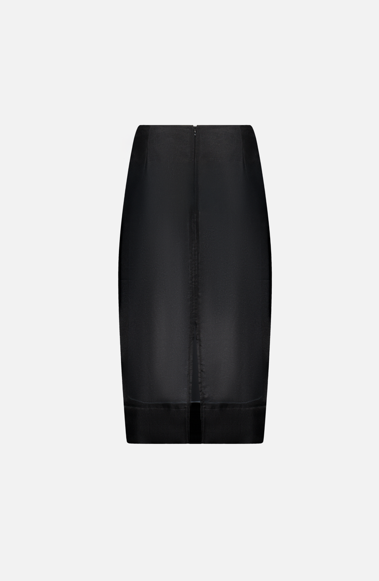 SAEMDI Organza Pencil Skirt, Alternate, color, Black