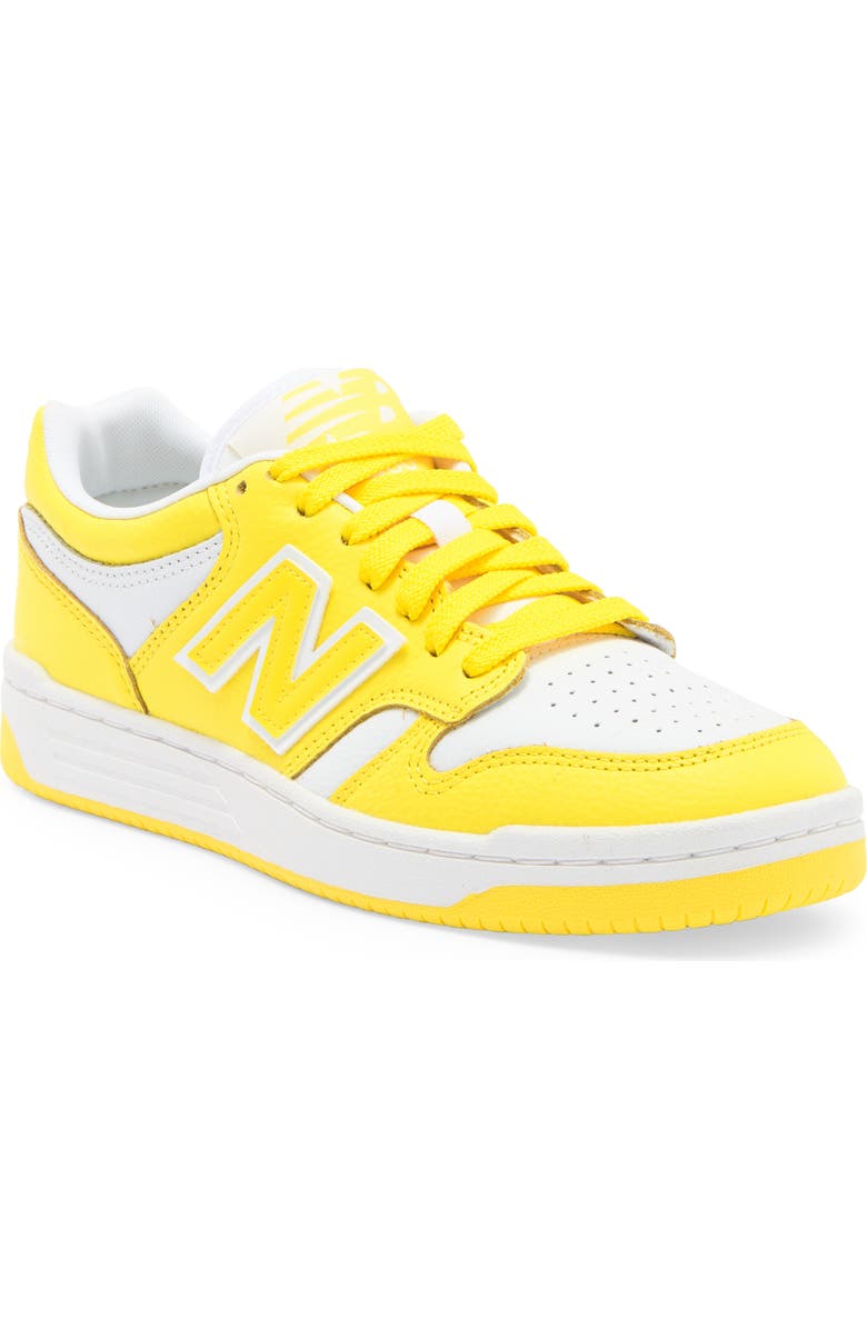 New Balance 480 Basketball Sneaker, Main, color, Lemon Zest/ White